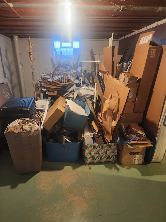 Roll-off dumpster container at job site for Concrete Dumpster Rental in Franklinton